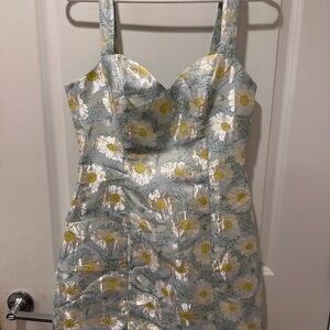 Lulu's Yellow and Blue Sweetheart Sundress